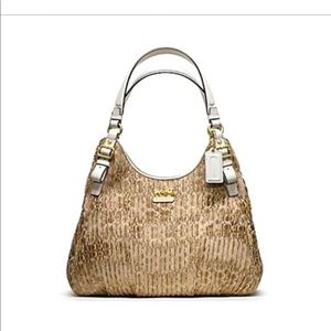 Coach Madison Gathered Shoulder Bag in Khaki Gold